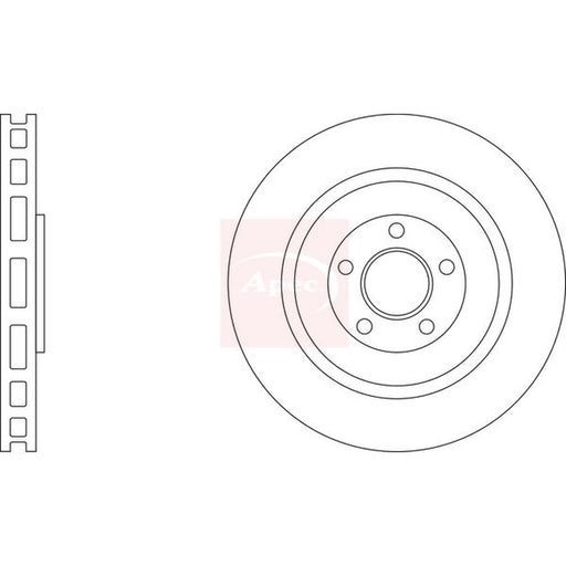 Apec 2 x Vented Brake Discs fits Porsche Macan 2014-2018 3.6