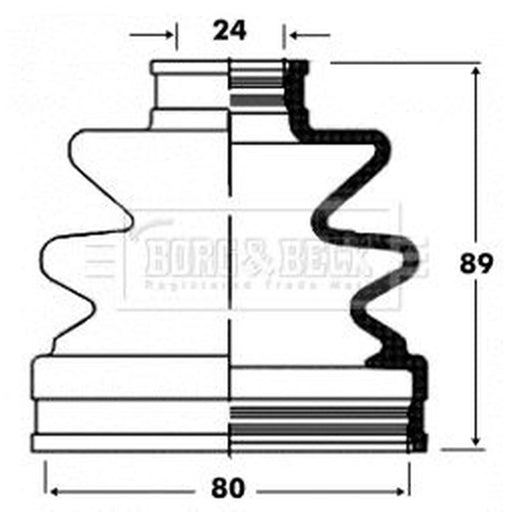 Borg & Beck Drive Shaft Bellow Kit transmission sided BCB2824