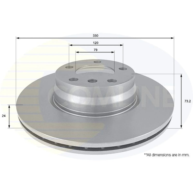 Comline Front Brake Internally Vented Discs & Pads fits BMW 3 2011-2018