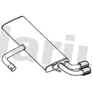 Klarius Box With Tail Pipe Rear fits Audi A3 2013-2017 1.4