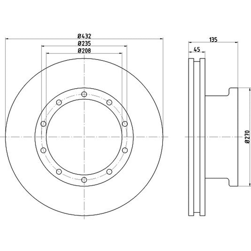 Textar 2 x Internally Vented Brake Discs 93087100
