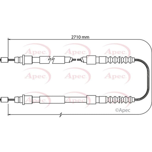 Apec Handbrake Cable Right Rear CAB1106