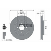 Textar 2 x Vented Front Brake Discs 92278203