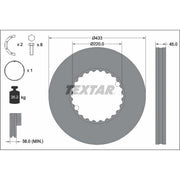 Textar 2 x Internally Vented Brake Discs 93272011