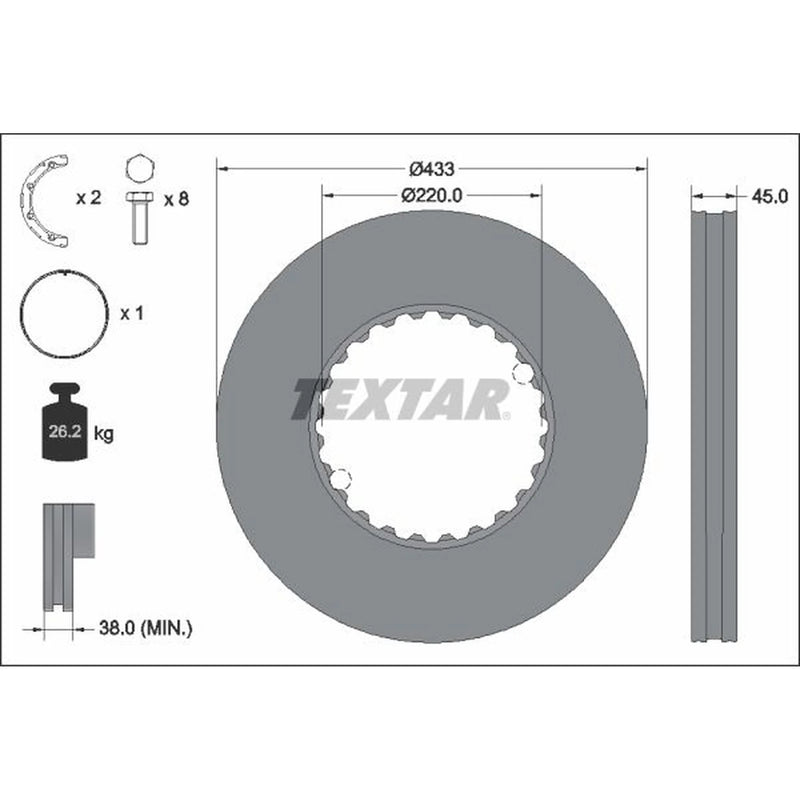 Textar 2 x Internally Vented Brake Discs 93272011