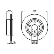 Bosch 2 x Solid Brake Discs fits Saab 9-5 1997-2009 1.9 2.0 2.2 2.3 3.0