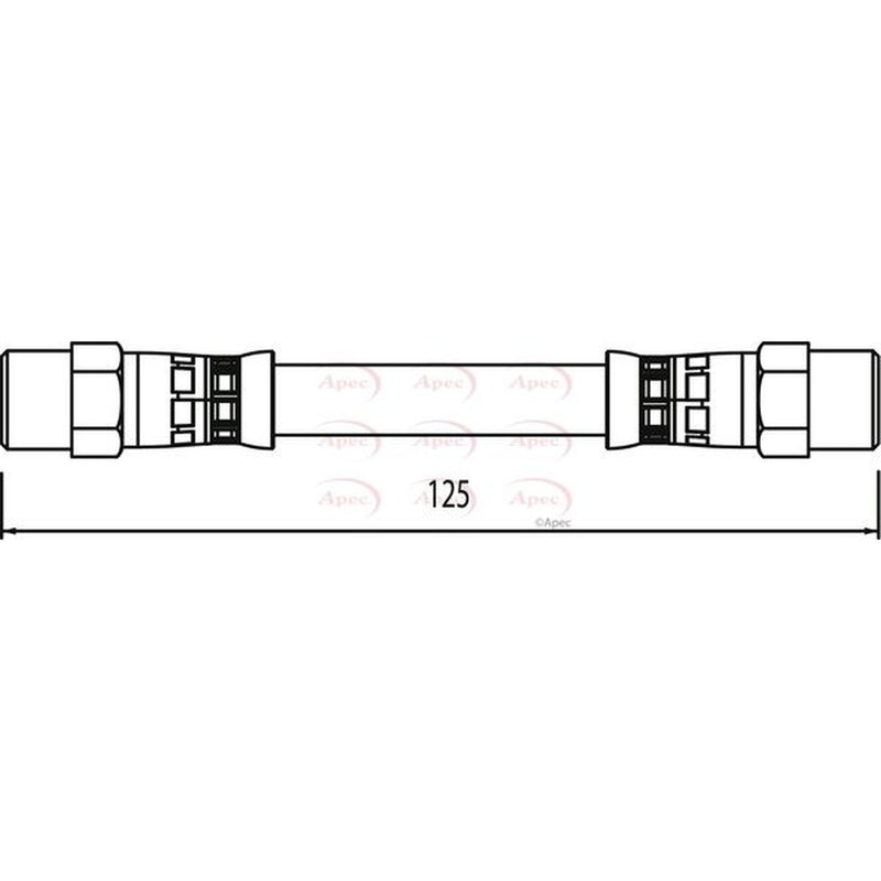 Apec Brake Hydraulic Hose Line Rear Right fits BMW 5 2000-2003