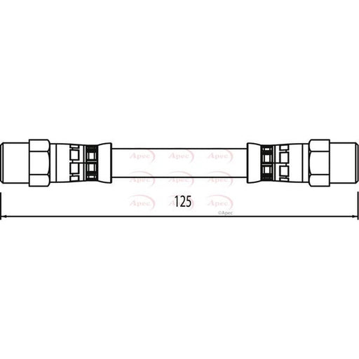 Apec Brake Hydraulic Hose Line Rear Right fits BMW 5 2000-2003