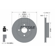 Textar 2 x Vented Front Brake Discs 92129103-x2
