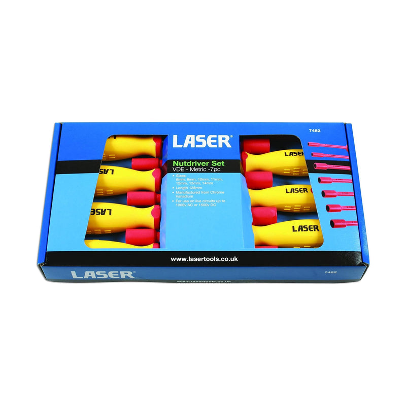 Laser Insulated Nut Driver Set 7pc 7482 Laser - Dynamic Drive
