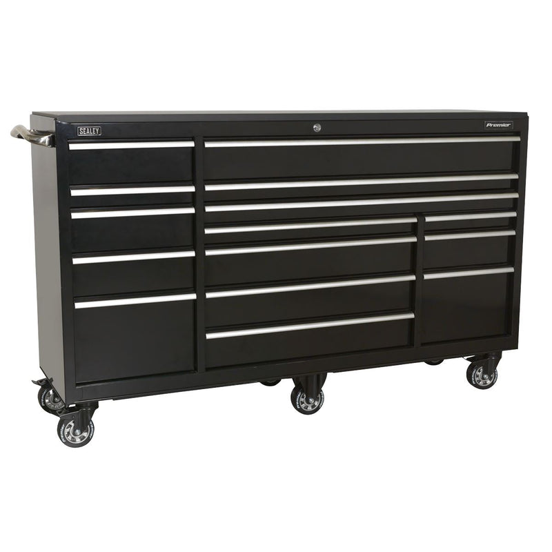 Sealey Rollcab 15 Drawer 1845mm Heavy-Duty Black PTB183015 Sealey - Dynamic Drive