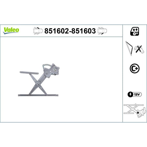 Valeo Electric Window Regulator Lifter Right Front 851603