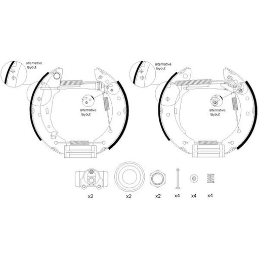 Mintex Brake Shoe Set Axle Kit fits Citroën Saxo 1996-2004 1.0 1.1 1.4 1.5