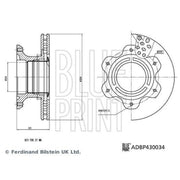 Blue Print 2 x Brake Discs fits Mercedes-Benz Sprinter 5-T Platform 2001-2006