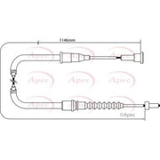 Apec Handbrake Cable Right Rear fits Opel Tigra Twintop 2004-2010 1.3 1.4 1.8