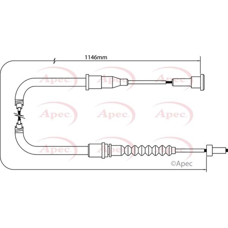 Apec Handbrake Cable Right Rear fits Opel Tigra Twintop 2004-2010 1.3 1.4 1.8