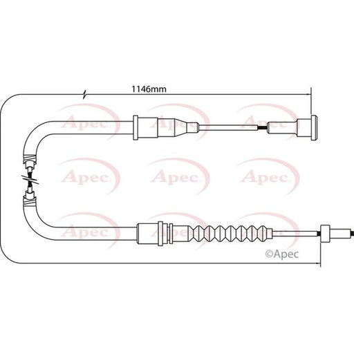 Apec Handbrake Cable Right Rear CAB1473