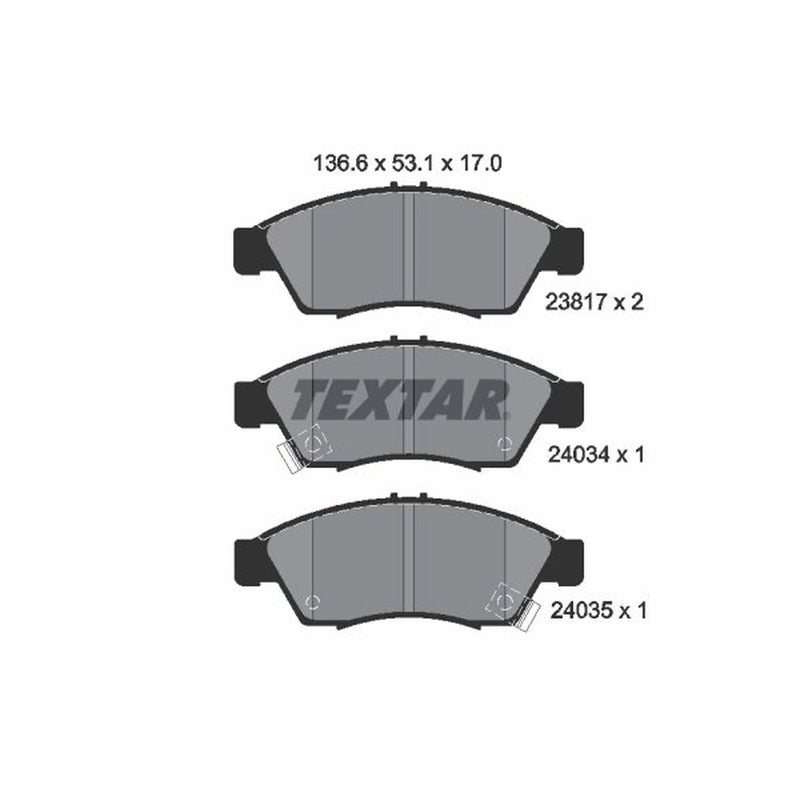 Textar Front Brake Pad Set 2381701
