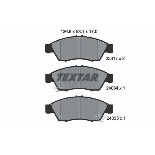 Textar Front Brake Pad Set 2381701