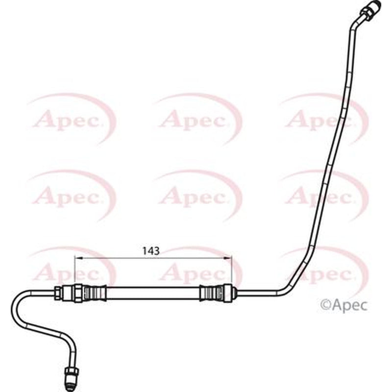 Apec Brake Hydraulic Hose Line Rear Left fits Citroën C3 Picasso 2008-2015