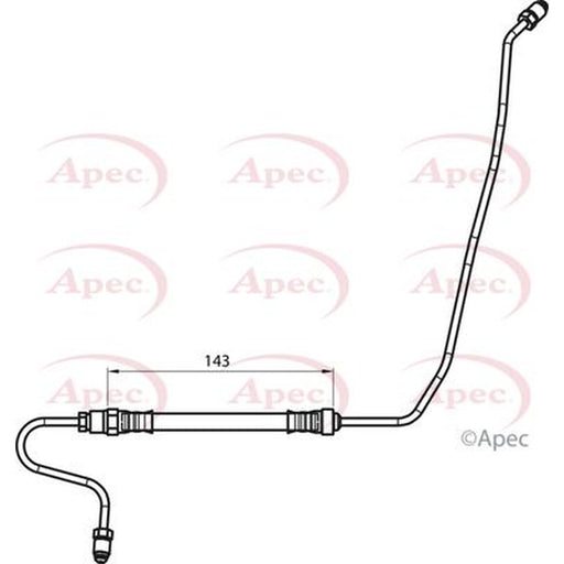 Apec Brake Hydraulic Hose Line Rear Left fits Citroën C3 Picasso 2008-2015