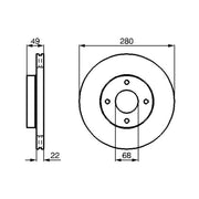 Bosch Front Brake Discs & Pads fits Nissan Almera 2000-2002 1.8