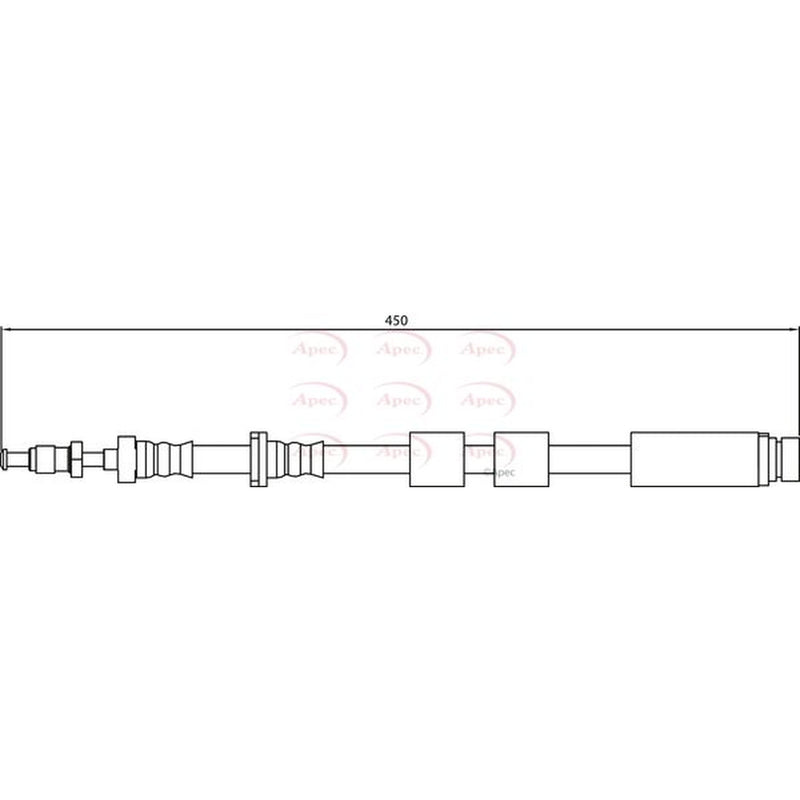 Apec Brake Hydraulic Hose Line Rear Right fits Ford Fiesta 2015-2017 1.6