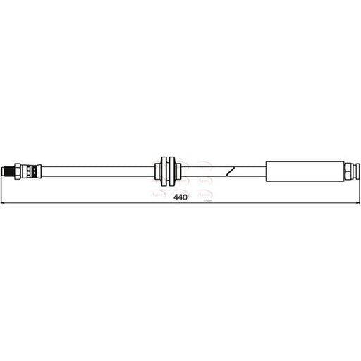 Apec Brake Hydraulic Hose Line Rear fits Citroën Relay III 2006-2023 2.0 2.2 3.0