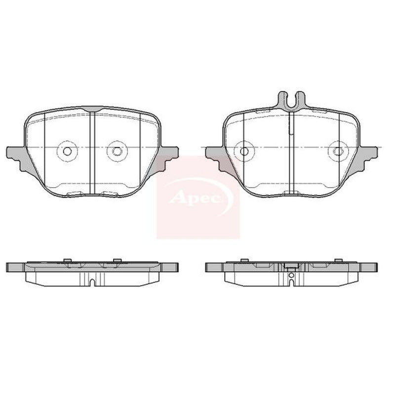 Apec Rear Brake Pad Set fits Mercedes-Benz C-Class 2021-2022