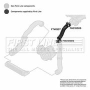 First Line Intercooler Turbo Charge Air Hose fits Jaguar S-Type II 2004-2007 2.7