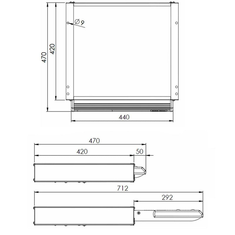 Electric Single Step Sliding Motion 440mm - Electric Step for Motorhomes Nova - Dynamic Drive