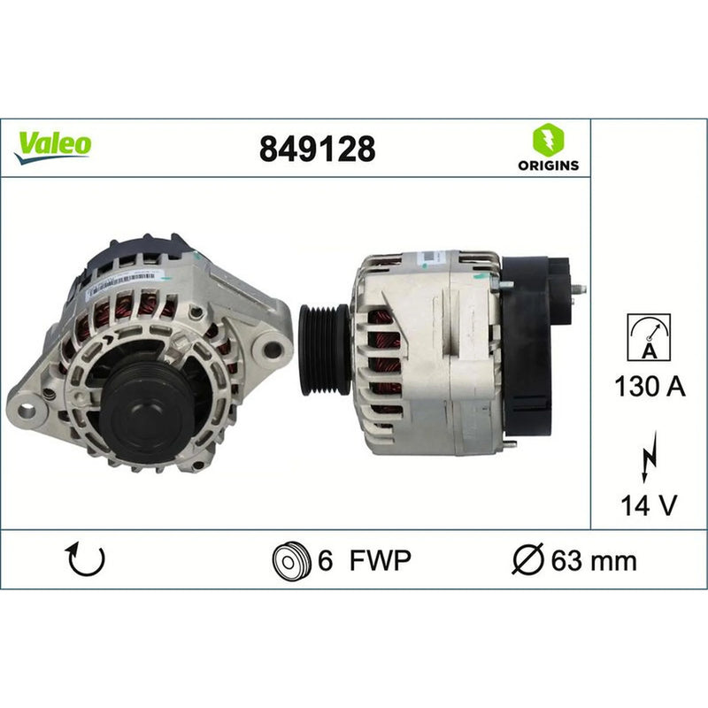 Valeo Car Alternator 12V 849128