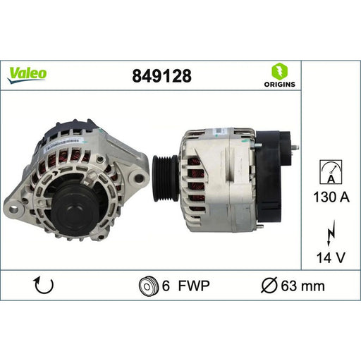 Valeo Car Alternator 12V 849128