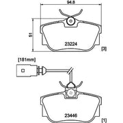 Mintex Rear Brake Pad Set fits VW California T4 Camper 1994-2003 1.9 2.4 2.5