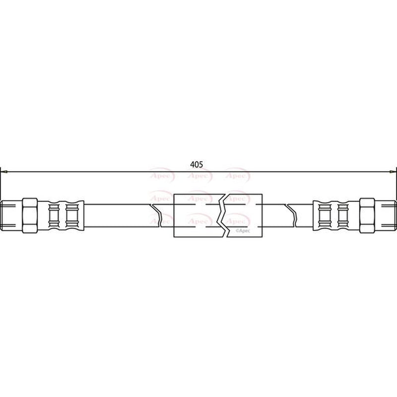 Apec Brake Hydraulic Hose Line Front fits VW Transporter 1981-1992 1.6 1.9 2.1