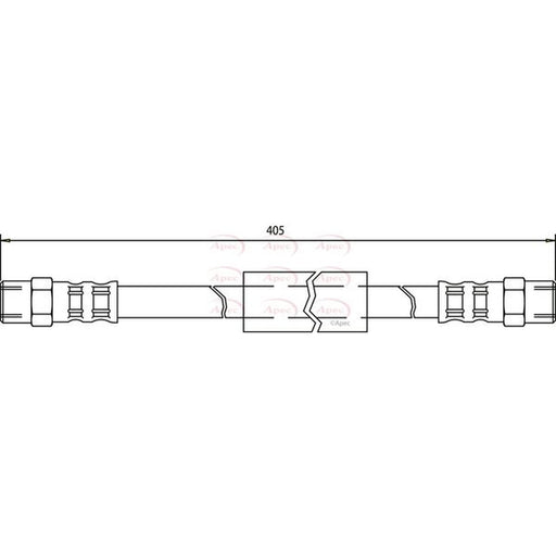 Apec Brake Hydraulic Hose Line Front fits VW Transporter 1981-1992 1.6 1.9 2.1