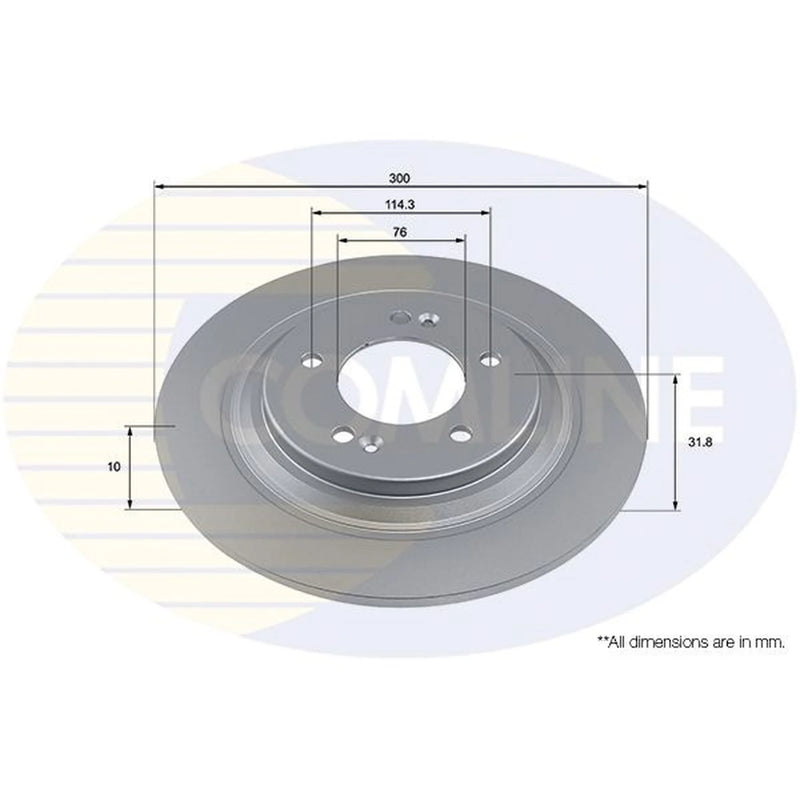 Comline Rear Brake Solid Discs & Pads fits Kia Optima 2015-2019 1.7 2.0