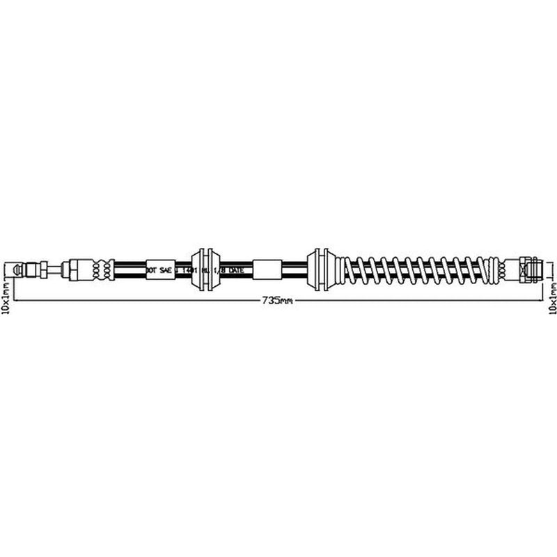 Juratek Brake Hydraulic Hose Line Front fits VW Touareg 2003-2010 2.5