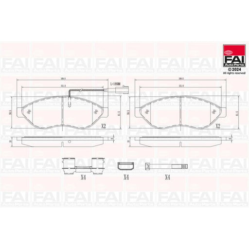FAI Front Brake Pad Set fits Citroën Relay III 2011-2023 2.0 2.2
