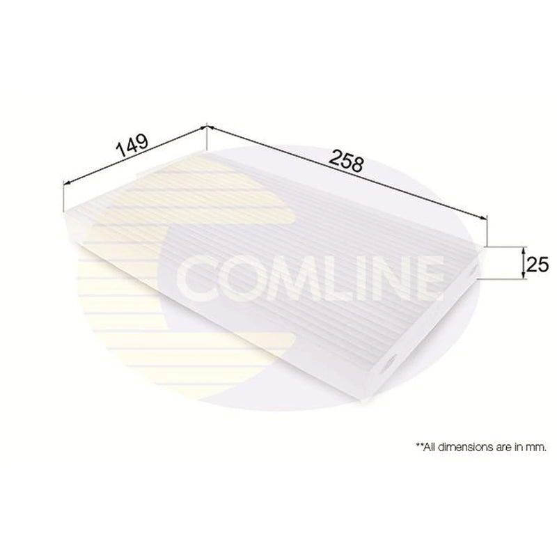 Comline Cabin Air Filter (Pollen Filter) fits Nissan Cube 2003-2010 1.4 1.5 1.6