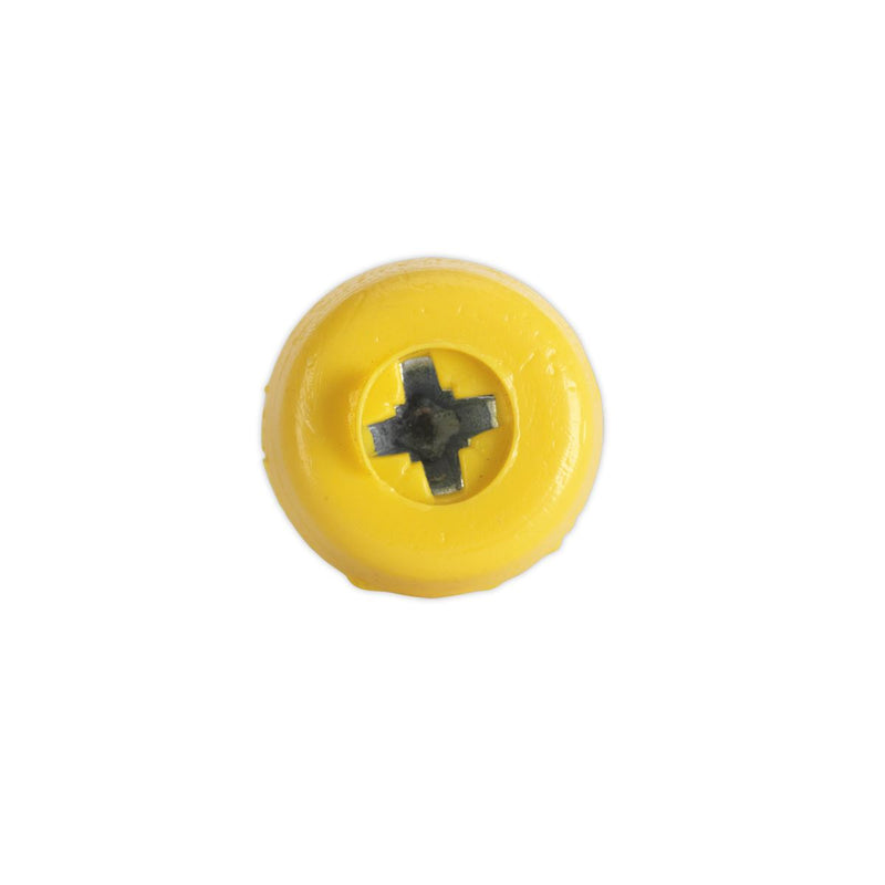 Sealey Number Plate Screw Plastic Head 4.8 x 24mm Yellow Pk of 50 PTNP6 Sealey  - Dynamic Drive