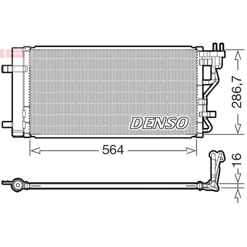 Denso Air Conditioning Condenser fits Hyundai Kona 2017-2023 1.0 1.6