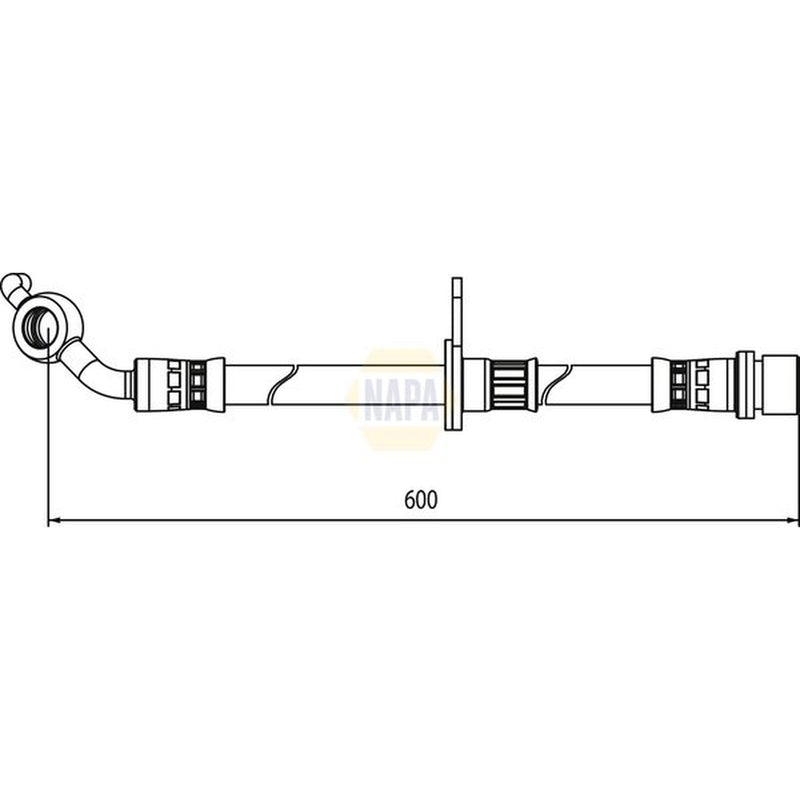 NAPA Brake Hydraulic Hose Line Front Left fits Toyota Rav 4 2000-2005 1.8 2.0
