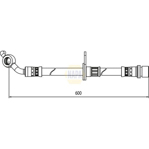 NAPA Brake Hydraulic Hose Line Front Left fits Toyota Rav 4 2000-2005 1.8 2.0