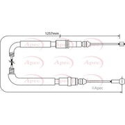 Apec Handbrake Cable Left Rear fits Citroën C8 2002 on 2.0