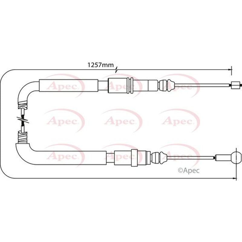 Apec Handbrake Cable Left Rear fits Citroën C8 2002 on 2.0