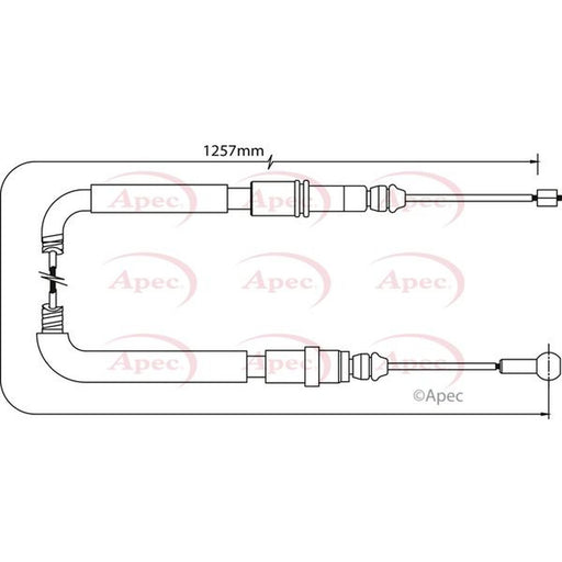 Apec Handbrake Cable Left Rear fits Citroën C8 2002 on 2.0