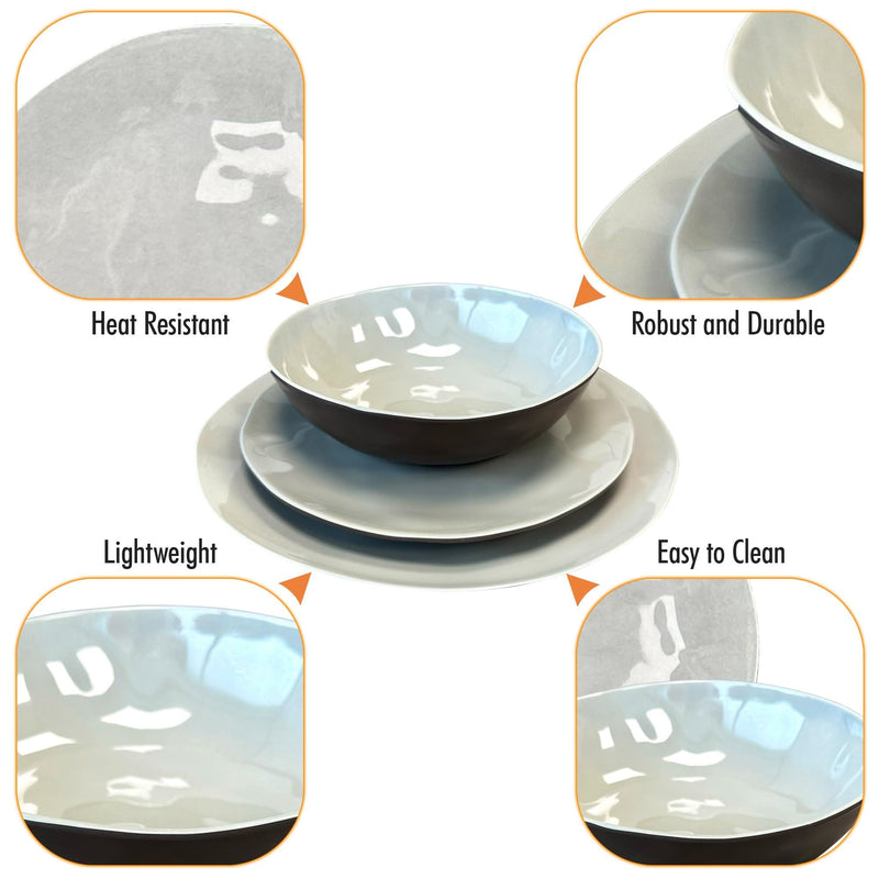 MDS1203 Liberty Capri 12 Piece Melamine Dinner Set LL1382 Liberty Leisure UK - Dynamic Drive
