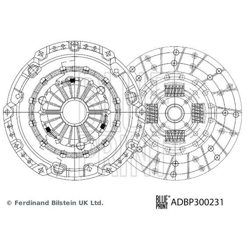 Blue Print Clutch Kit Set 3pc 251mm fits Ford Ranger 2006-2012 2.5 3.0