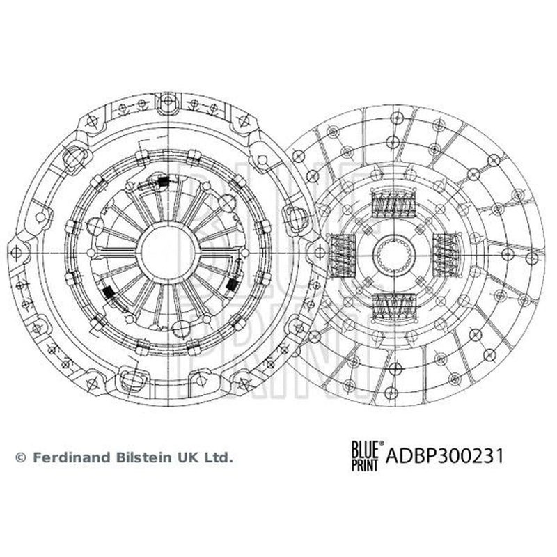 Blue Print Clutch Kit Set 3pc 251mm ADBP300231